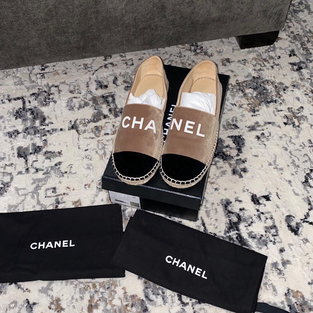 Chanel velvet espadrilles